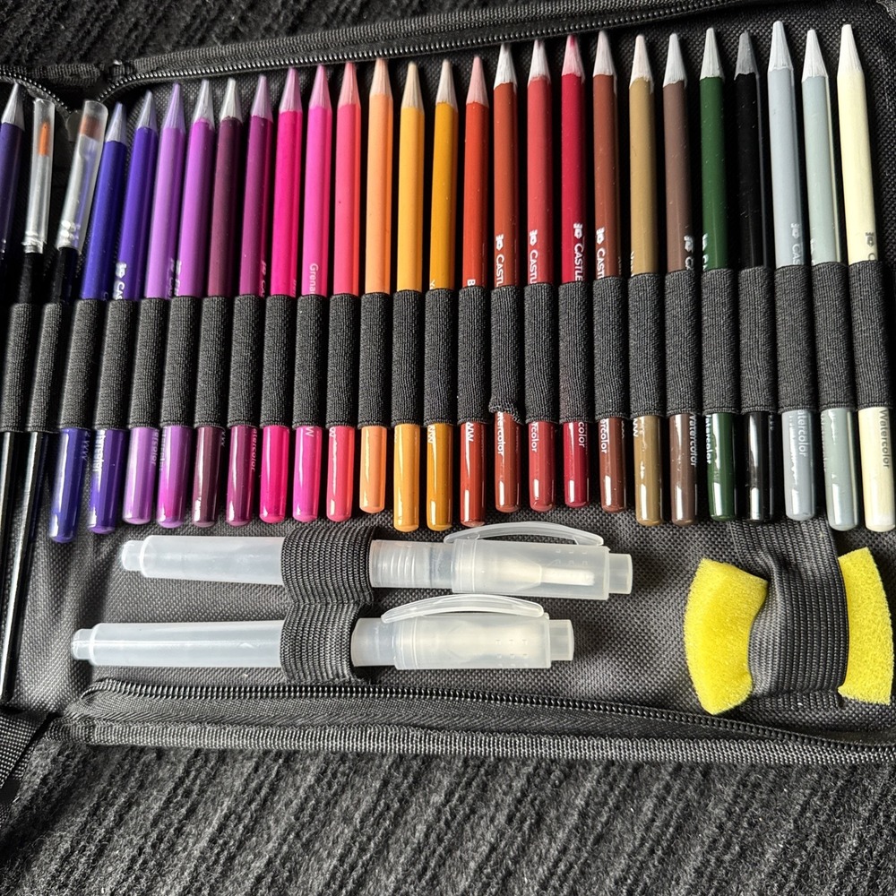 Castle Arts 48 Premium Quality Wet & Dry Watercolor Pencils Multicolor Set - Picture 4 of 8